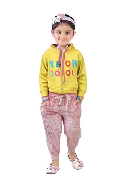 iza سويت شيرت ليموني للبنات مع هودي | مريح وأنيق