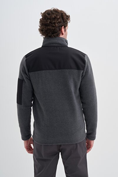 Cazador Regular Fit Basic Polar Fabric Stand Collar Sweat Cardigan