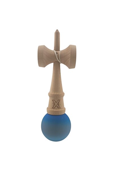 Bibilel Kids Kendama X Mâner profesional din lemn și cauciuc 18 cm albastru/gri