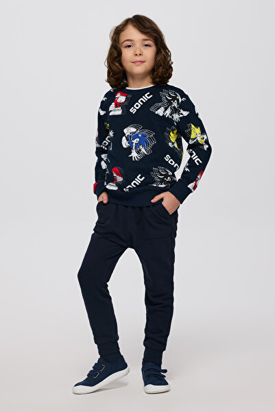 Panço Erkek Çocuk Sonic Siyah Sweatshirt
