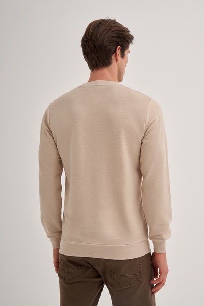 Cazador Slim Fit İnce Çizgili Ottoman Pamuk Karışımlı Sweatshirt