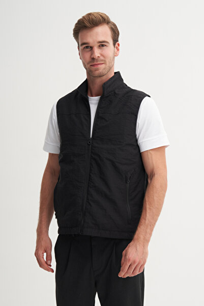Cazador Регулярний крій Весняний жилет із гофрованої тканини