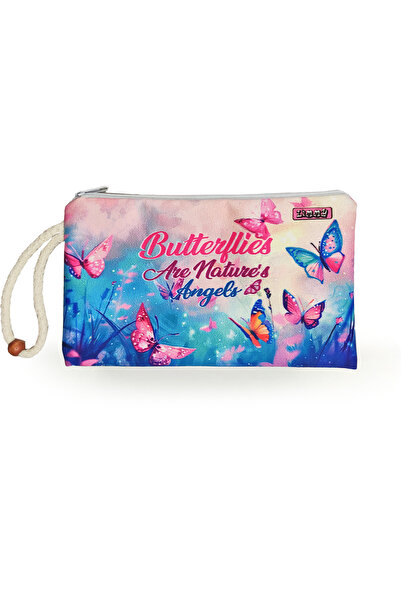 Limmy Butterfly Patterned Pencil Case with Washable Cloth