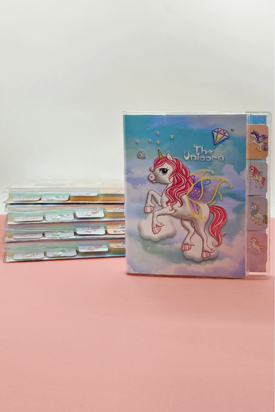 Limmy Блокнот A6 з тематикою єдинорога, щоденник з роздільниками - синій