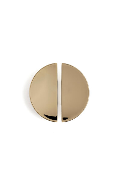 System 4716 Yarım Daire Kulp Oval Gold Renk Tek Adet 16 Mm