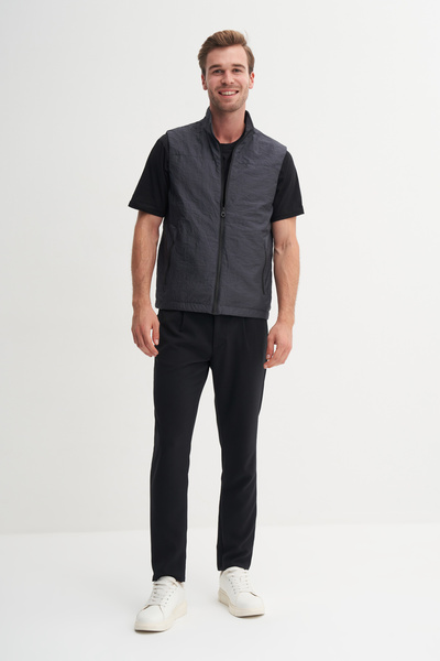 Cazador Regular Fit Baharlık Crinkle Kumaş Yelek