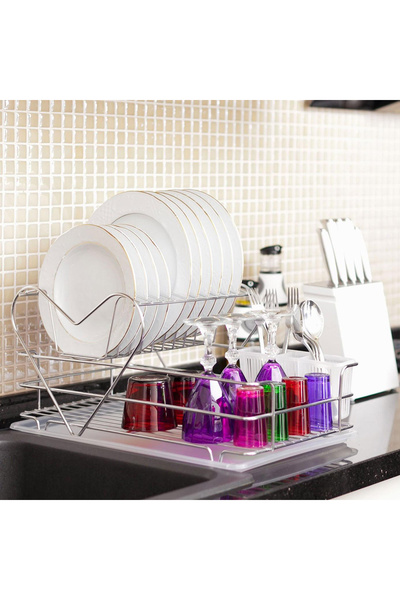Evistro İki Katlı Metal Tabaklık - Bulaşıklık