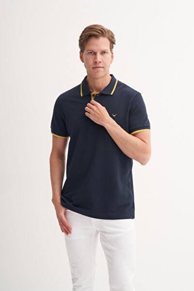 Cazador Polo Yaka Slim Fit Pike Düz Pamuklu Tişört