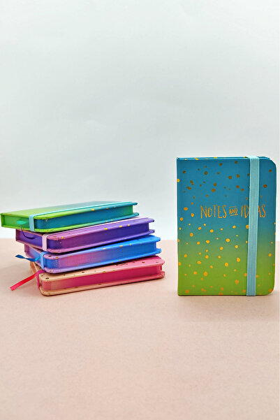 Limmy Зелений блокнот A7 в крапку - з еластичною кишенею