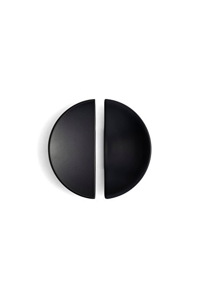 System 4716 Yarım Daire Oval Kulp Siyah Renk Tek Adet 32 Mm