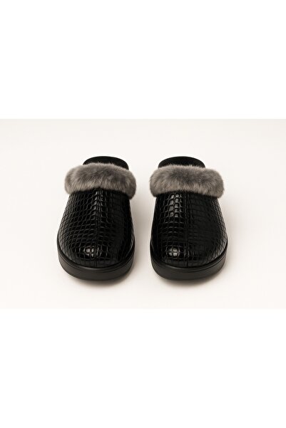 Shoebuo Γυναικείες χειμερινές παντόφλες από ψεύτικο δέρμα με γούνα