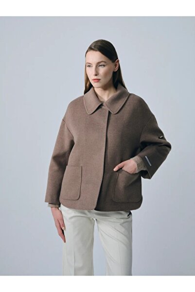 IDA Collection Bebe Yaka Kaşmir Kısa Kaban Vizon