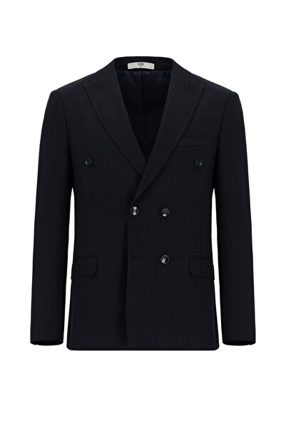 Kiğılı Slim Fit Dar Kesim Yünlü Klasik Çizgili Takım Elbise