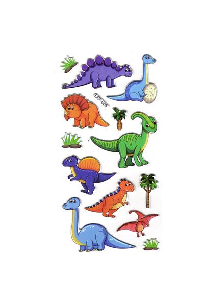 Limmy Autocolant în relief Stiker Notebook, autocolant planificator (lrf-005) - 17X9 cm - Dinozaur Palm