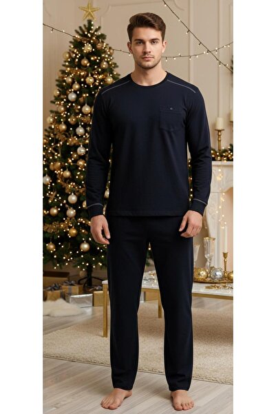 lacaton Plus Size O-Neck Men's Tracksuit Set