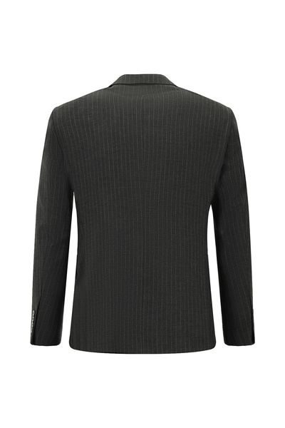 Kiğılı Slim Fit Dar Kesim Çizgili Kruvaze Takım Elbise