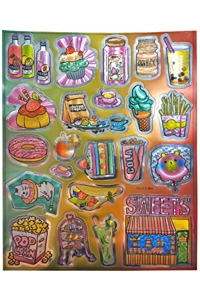 Limmy 25x20 см Торт, тістечко, напій - Металева наклейка, блокнот, планувальн...