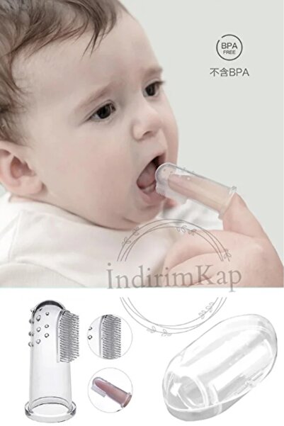 Kitchen Beauty Bebek Parmak Şekilli Diş Fırçası Silikon Hijyenik Kutulu Yumuşak Diş Fırçası Bebek Diş Fırçası