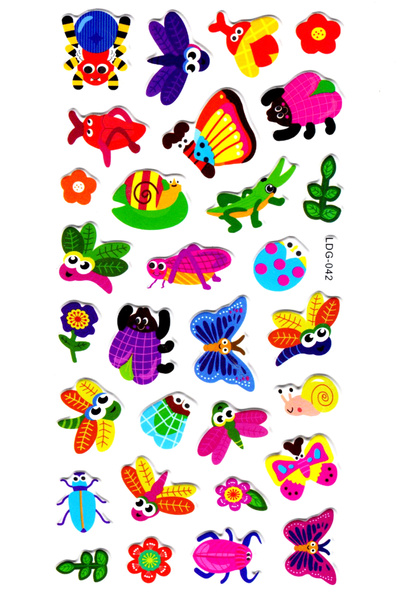 Limmy Caiet de autocolante în relief cu insecte colorate - Autocolant planifi...