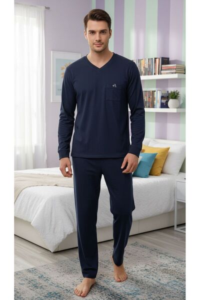 lacaton V Neck Plus Size Men's Tracksuit Set