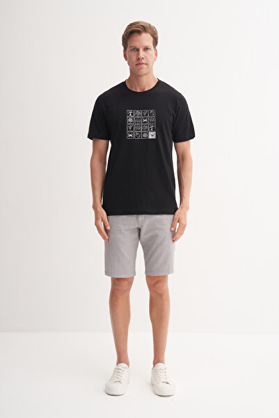 Cazador Μπλουζάκι με βαμβακερό σχέδιο με λαιμόκοψη Slim Fit