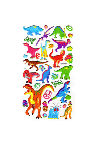 Limmy ملصق دفتر ملاحظات منقوش، ملصق مخطط (lbu-001) - 17X9 سم - ديناصور