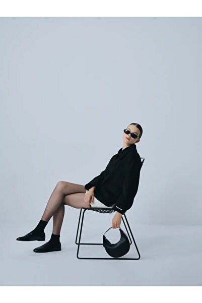 IDA Collection Baby Collar Cashmere Short Coat Black