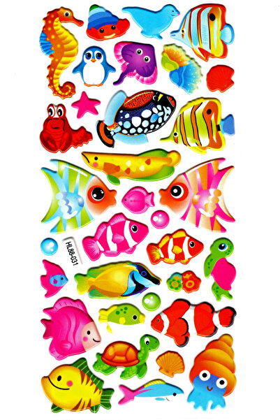 Limmy دفتر ملاحظات منقوش بنمط أسماك ملونة - ملصق مخطط HL88-031 - 17x9 سم