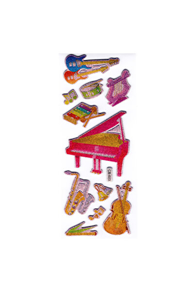 Limmy Sticker Kabartmalı Stiker Defter, Planlayıcı Müzik Aletleri (cb603) 16x...