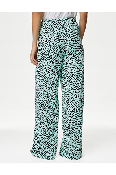 Marks & Spencer Yüksek Bel Desenli Wide Leg Pantolon