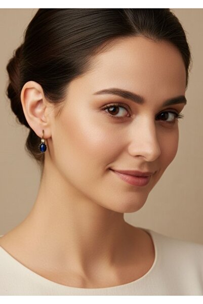 Süspüs Accessories LACİVERT TAŞLI OTANTİK KÜPE