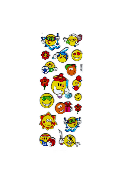 Limmy ملصق دفتر ملاحظات منقوش، مخطط إيموجي مضحك (vk608) 16x7 سم