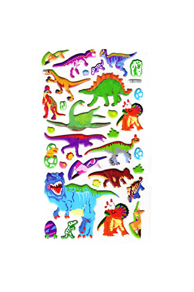 Limmy ملصق دفتر ملاحظات منقوش، ملصق مخطط (lbu-002) - 17X9 سم - ديناصور