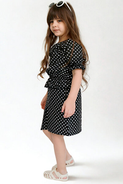 Parla Kids Alina Madonna Girl's Black Skirt and Blouse Set