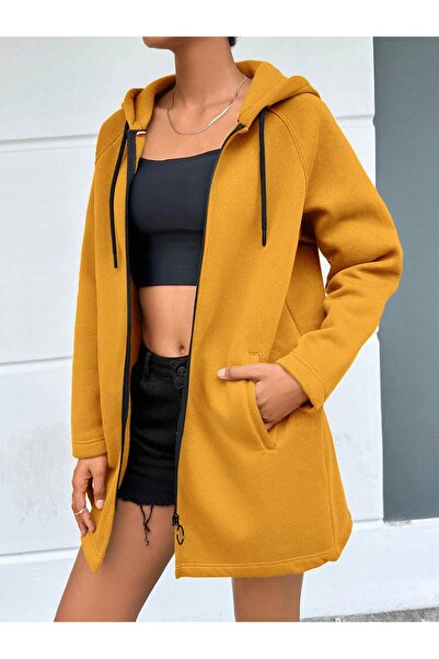 Mood Lab Kadın Fermuarlı Kapüşonlu Sweatshirt Hoodıe