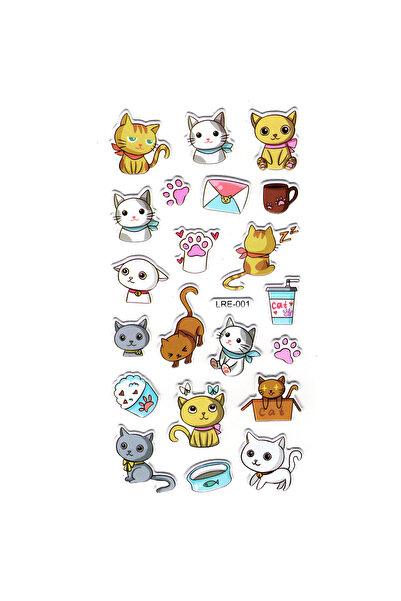 Limmy ملصق دفتر ملاحظات منقوش، ملصق مخطط (lre-001) - 17X9 سم - قطة رسالة مخلب