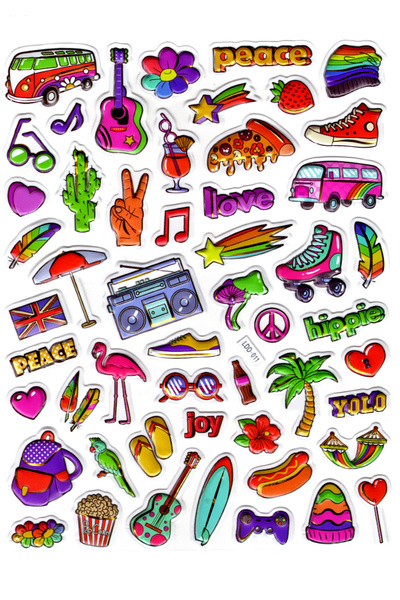 Limmy Hippie Holiday Sticker - Embossed, Notebook Planner, 24x19cm (Ldd011)