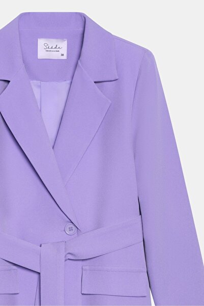 Saade Jachetă cu curea liliac