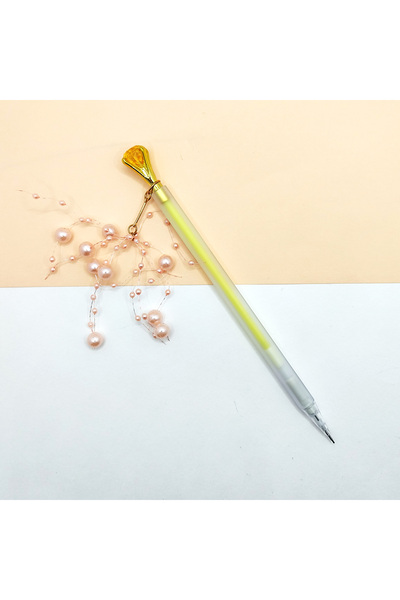 Limmy Elmas İncili Boncuklu 0.7 Versatil Kalem, Uçlu Kalem 1 Adet - Sarı