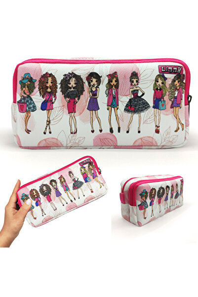 Limmy Kalem Kutusu Model Kızlar Kalemkutu Vegan Deri İki Bölmeli Kalemlik