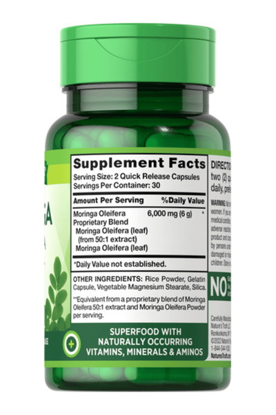 Nature's Truth Moringa Oleifera, 6,000 mg, 60 Rapid Release Softgels