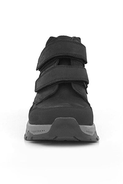 Rakerplus Trekking Hakiki Deri Siyah Cırtlı Erkek Çocuk Bot