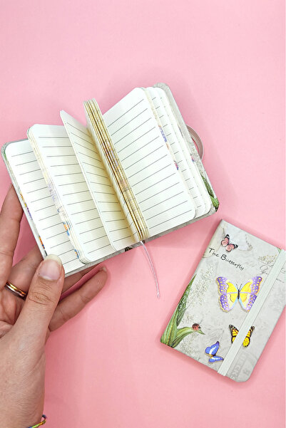 Limmy Blocnotes A7 cu model fluture verde - Buzunar elastic