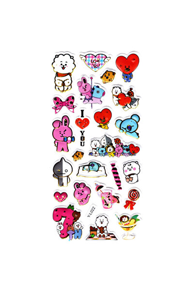 Limmy ملصق دفتر ملاحظات منقوش، ملصق مخطط (limyl-022) - 17X9 سم - BTS KOmik Kpop