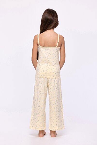 Woody 10-16 Yaş Kız Çocuk Pijama-Tpb - 932-Çiçek Baskılı Ekru