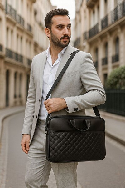 Moda West Premium Kapitone Desen 15" & 16"inç Laptop Notebook Tabletlere Uyumlu Evrak Dosya Bilgisayar Çantası