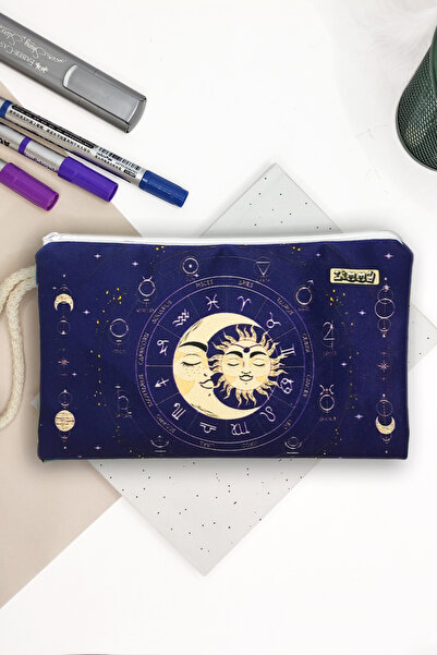 Limmy مقلمة على شكل قمر منقوشة بالشمس - قماش قابل للغسل