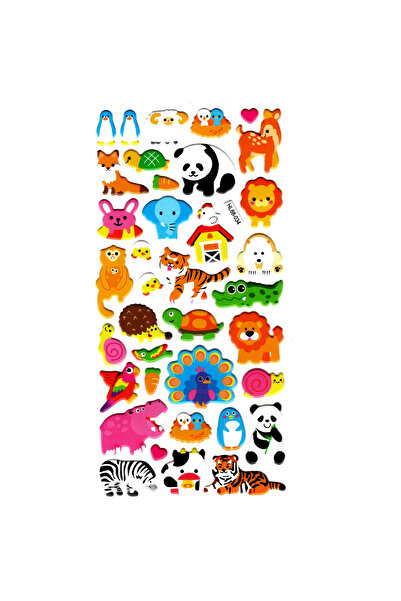 Limmy ملصق دفتر ملاحظات منقوش، ملصق مخطط (HL88-034) - 17X9 سم - حيوانات ملونة