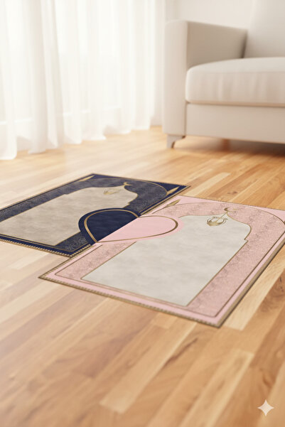 FOREVER ALDORA Double Knee Painless Soft Prayer Mat Set – Pink and Navy Blue