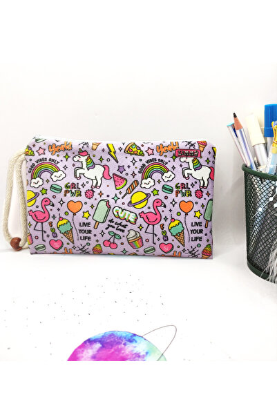 Limmy Фарбована коробка для олівців з малюнком фіолетового єдинорога, пранна ...